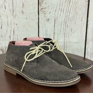 Kenneth Cole Reaction Gray and Brown Suede Leather Derby Sneakers casual 10